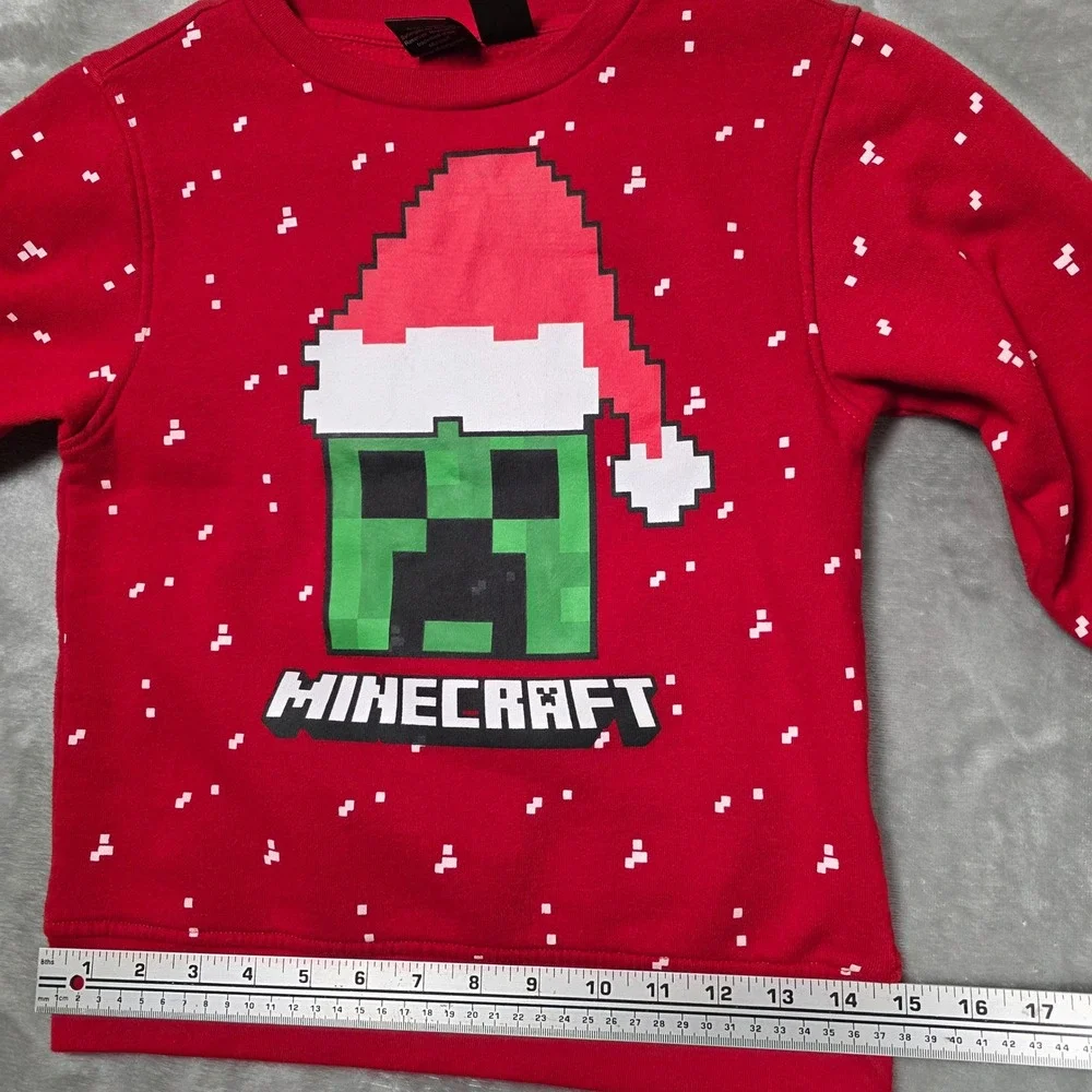 Mad Engine Minecraft Holiday Sweatshirt Red Big Kids‎ S Graphic